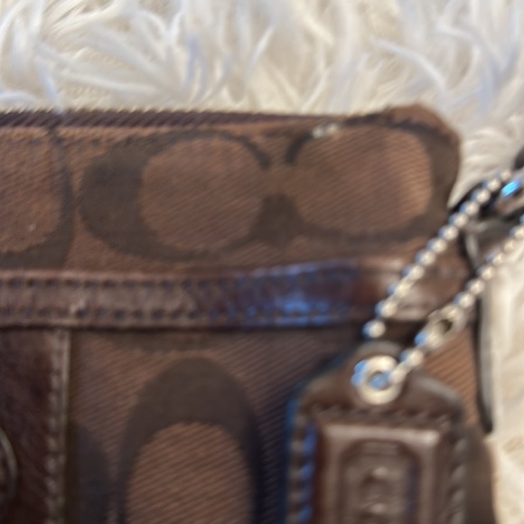 VINTAGE COACH Signature Logo Crossbody purse bag brown leather canvas - Picture 8 of 8